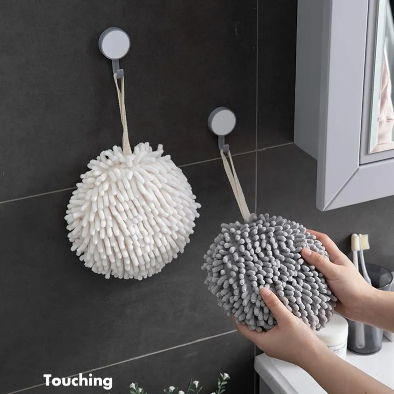 Towel Hanging Hand Bathroom Kitchen Accessories Soft Plush Quick-Drying For Dry Hands Wipe Towels BallTowel