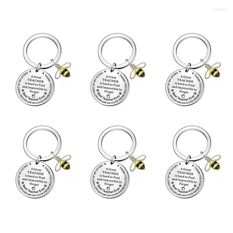 Keychains 6st Lärargåvor Keychain - Uppskattning för kvinnor julvalentiner