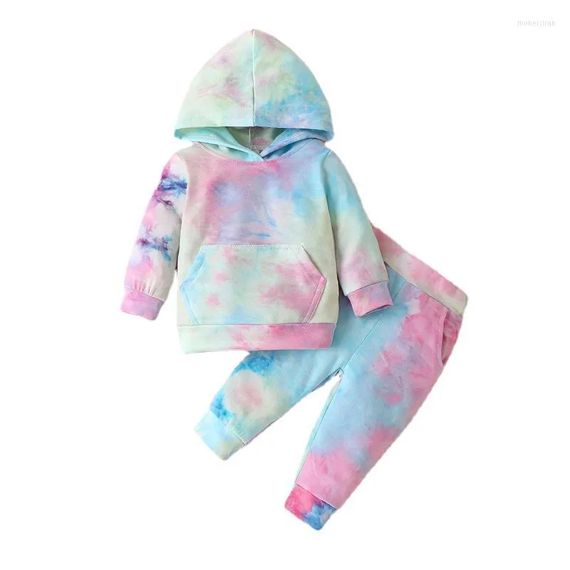 Set di abbigliamento Bambini Inverno Primavera Felpa con cappuccio Pantaloni Sport Boy Girl Felpe con cappuccio stampate Set in cotone a due pezzi