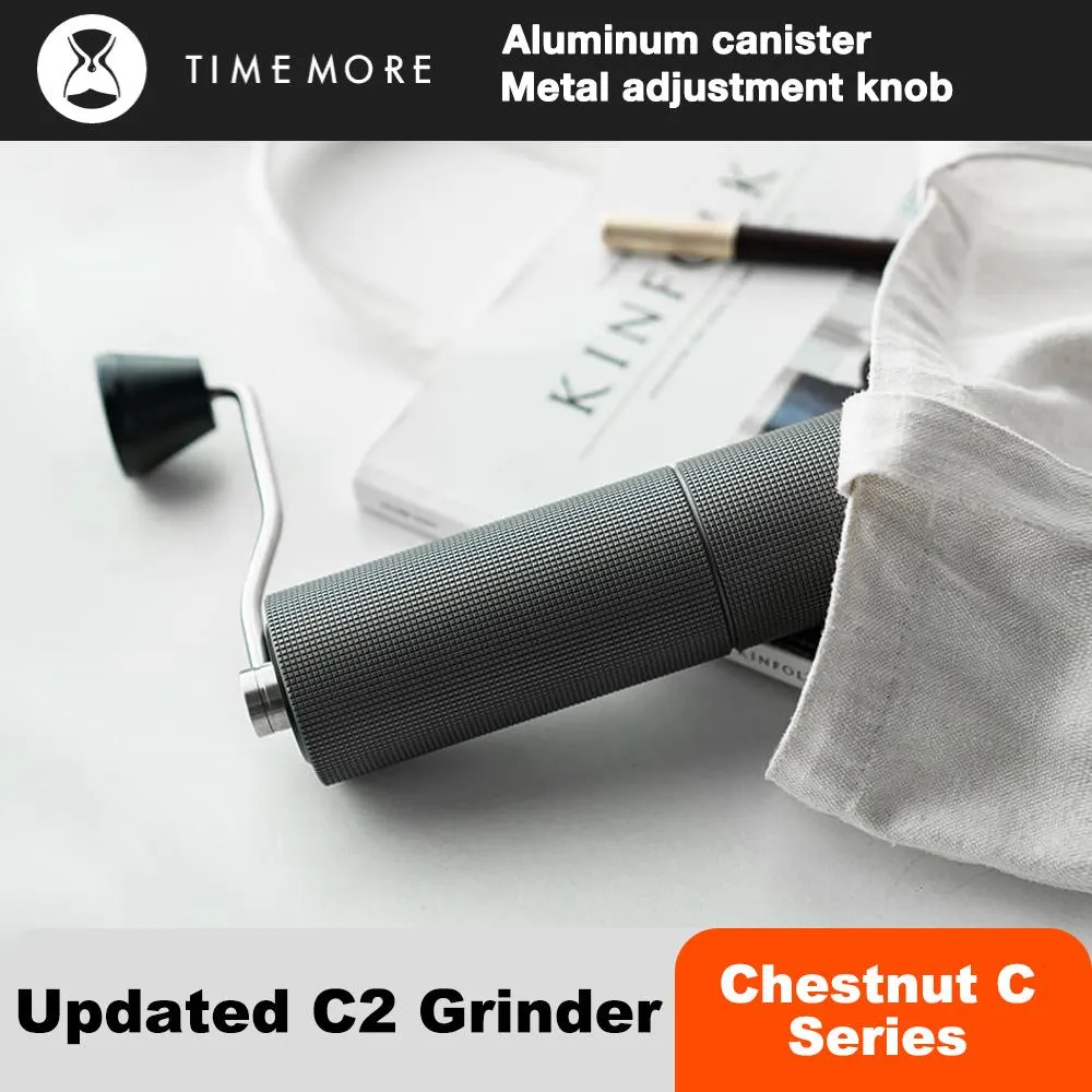 Grinders Timemore Chestnut C2 Upgrade Manual de café portátil de alta qualidade moinho de moinho com posicionamento de mancal duplo