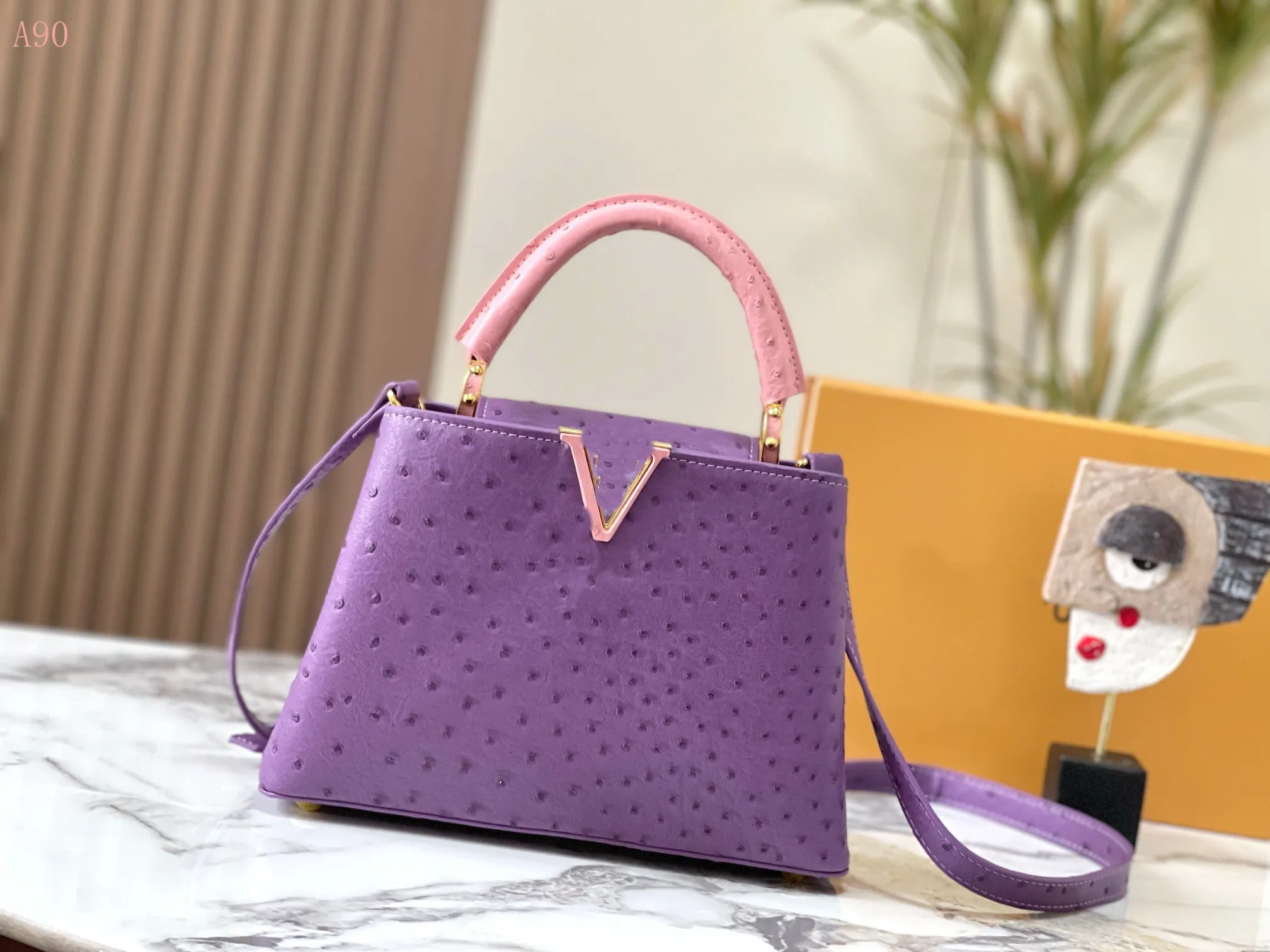 Lavender designer handbag cheap