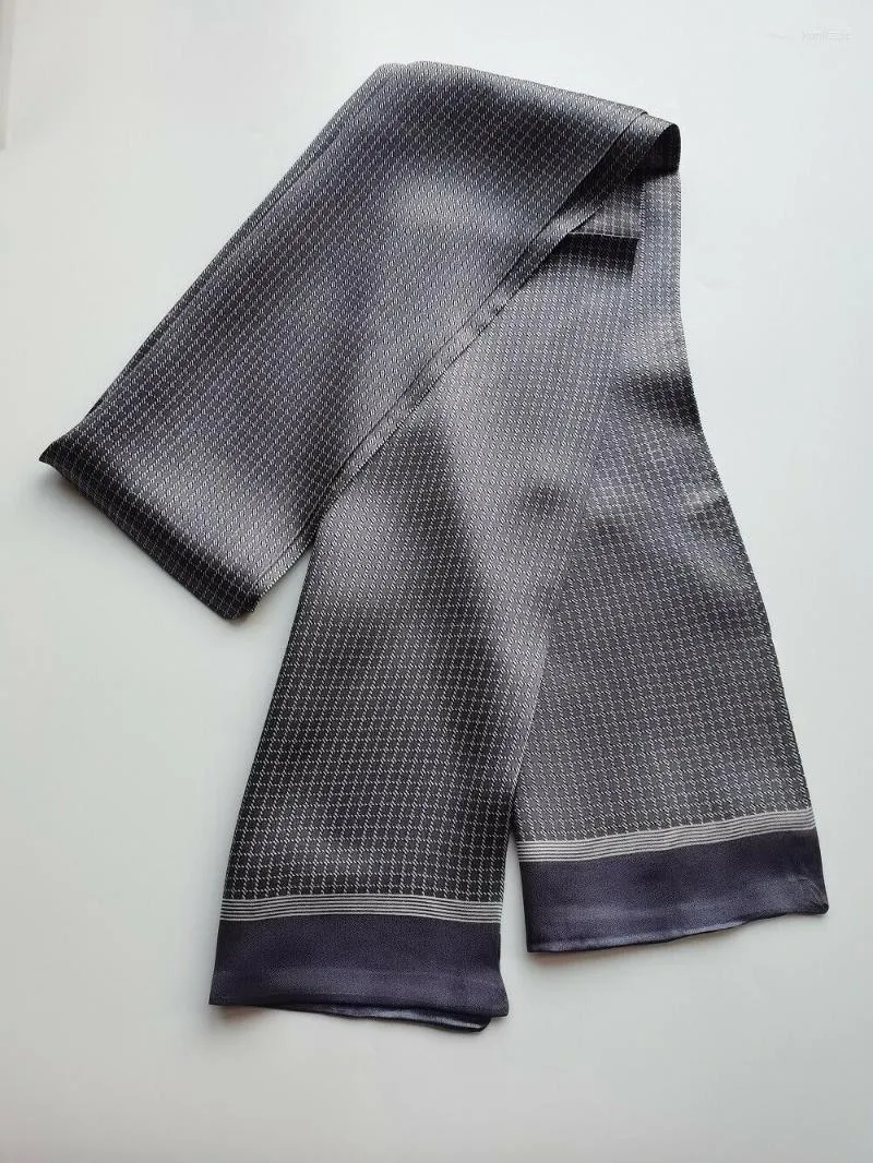 Szaliki jedwabny szalik długa szyjka podwójna warstwowa kravat siatka drukowana wzory