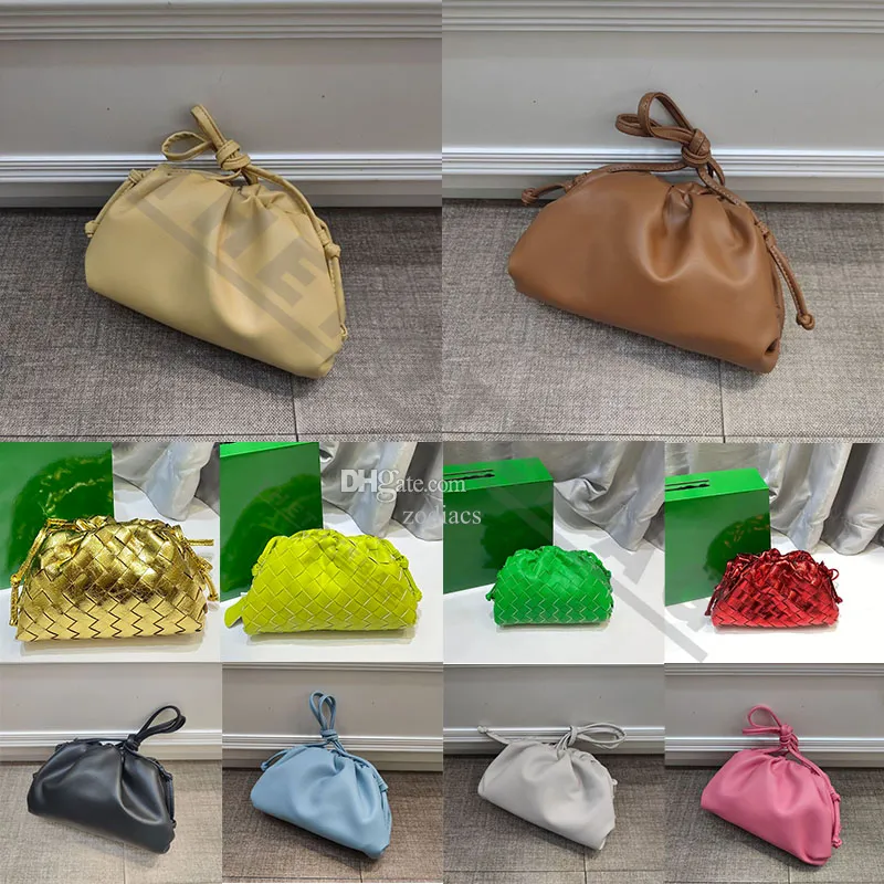 Designer mini bolsa adolescente bolsa em nuvem de couro genuíno bolinhos enrugados macios mensageiro bolsas de luxo femininas embreagens bolsa tiracolo de ombro único 2023