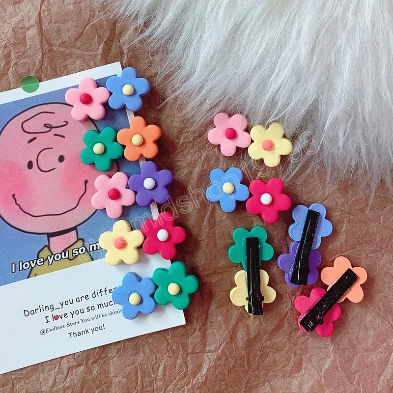 Flowers Hair Clip Girl Cute Hair Bands Hair Accessories Handmade Acrylic Headwear Hairpins Cartoon Hairpin Headdress Gift