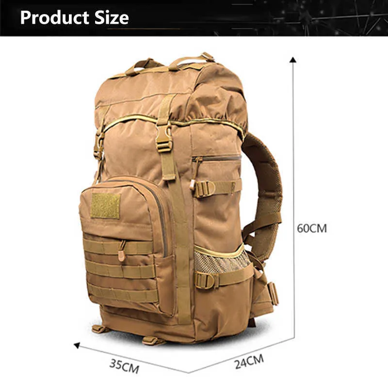 Backpackpakketten 50 liter militaire tactieken rugzak grote capaciteit voor mannen nylon leger tas klimmen wandelende reistas mochila camouflage
