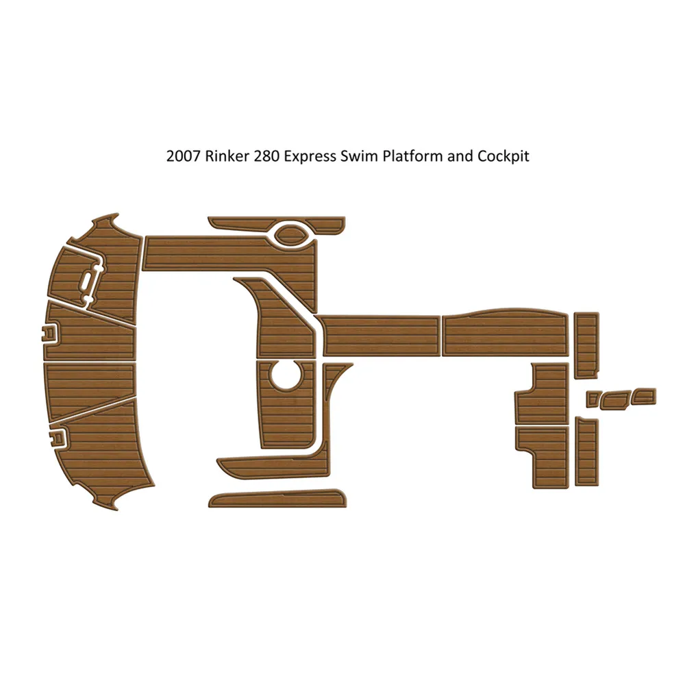 2007 Rinker 280 Express Swim Platform Cockpit Pad Boat Boat Eva Foam Teak Floor Tapete