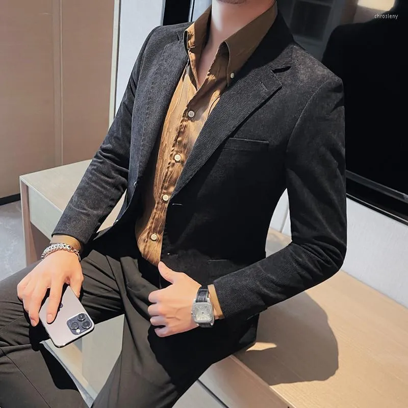 Mens corduroy 2025 blazer slim fit