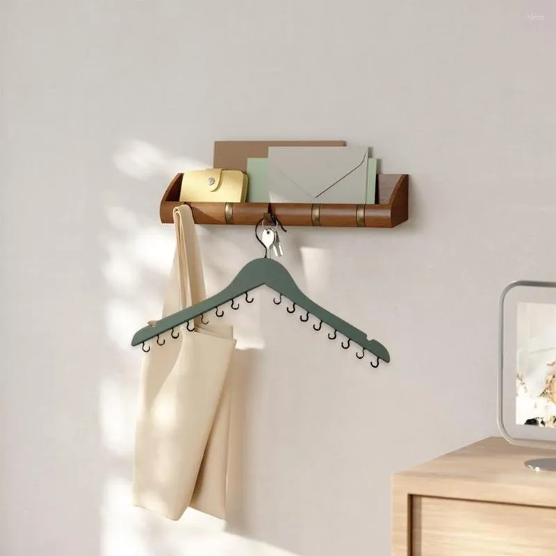 Non-slip Wooden Clothes Hangers Withe Grooves, Solid Wood Drying