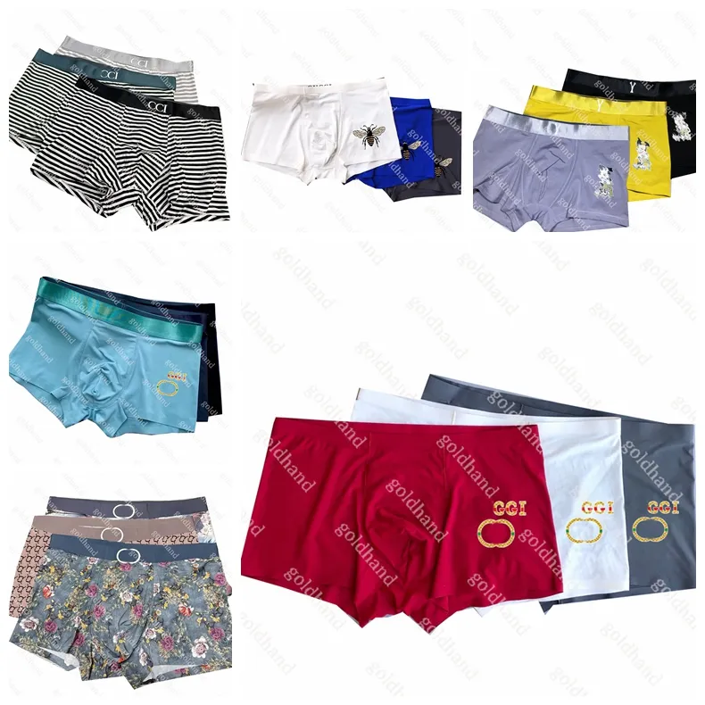 Sexy Herren Unterwäsche Designer Unterhose Luxusmarke Boxer Brief gedruckte Baumwolle Atmungsaktive weiche Unterhose 3pce / Set