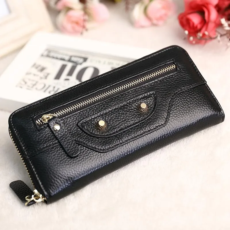 Wallets Fashion Women Wallet Genuine Leather Zipper Coin Purses