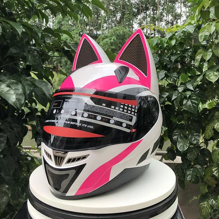 オートバイヘルメットニトリノスヘルメット女性パーソナリティMoto Capacete Black Full Face Fashion Motorbike