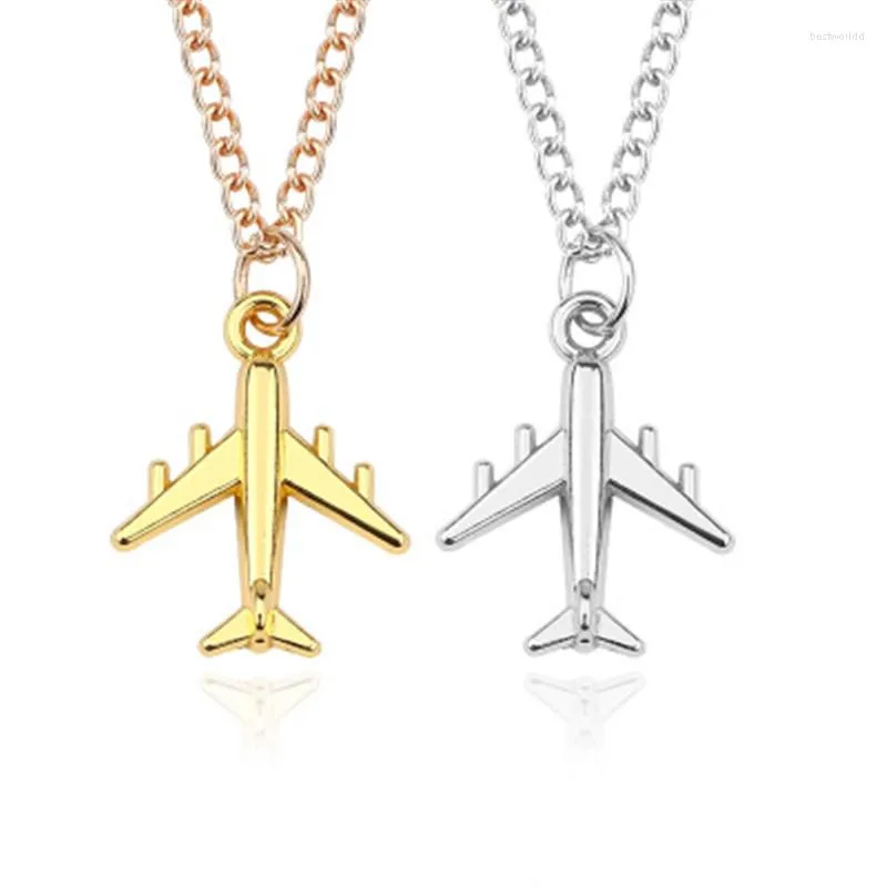 Pendentif colliers 2023 fait à la main couleur argent avion collier avion tour de cou alliage clavicule chaîne pour femmes hommes bijoux