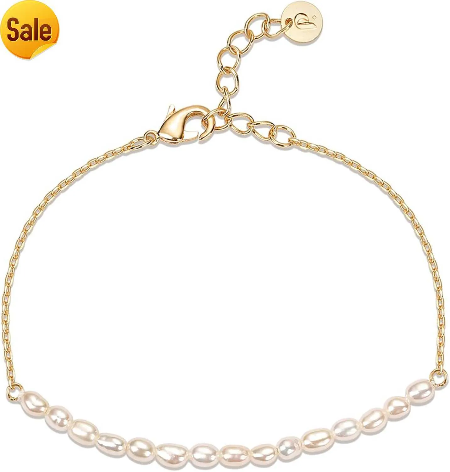 PAVOI Gold Plated Pearl Bracelet | 14K Gold Plated Freshwater Aquaculture Pearl | Women's Bracelet Pearl