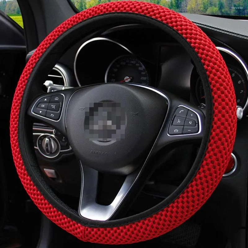 Stuurwielafdekkingen auto Universal Cover Ice Silk Elastic Band zonder binnenring Special voor Summer Automotive Interior Accessoires