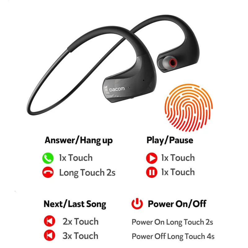 Cell Phone Earphones Dacom G93 Sports Wireless Bluetooth