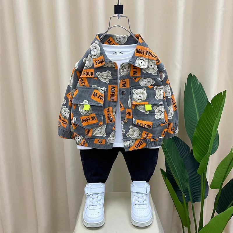 Vestes Garçons Denim Printemps Automne Enfants Mode Manteaux Vêtements Pour Bébé 1 À 8 Ans Enfants Survêtement Sweats Top