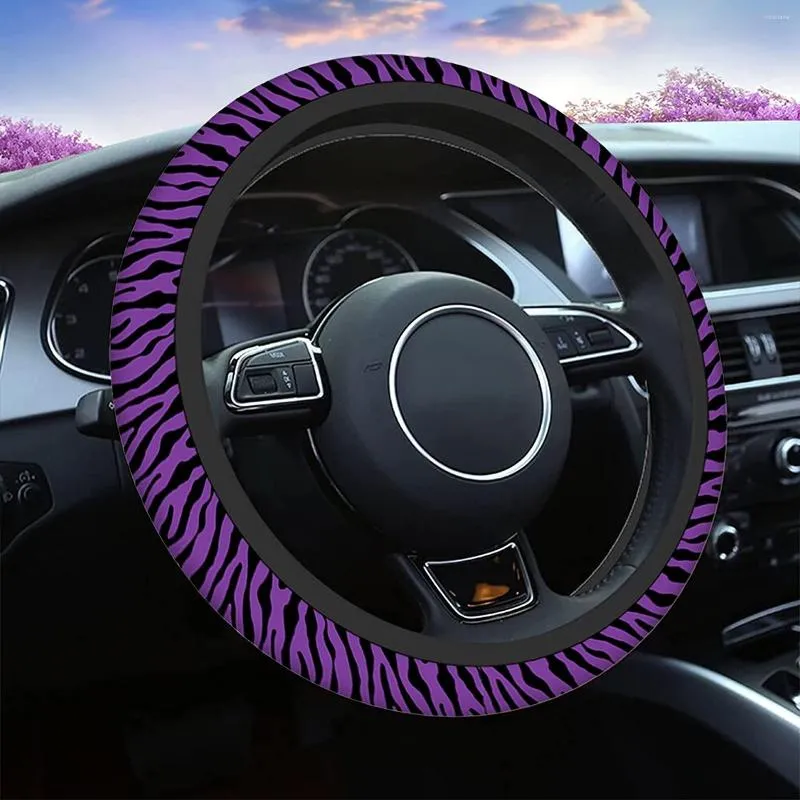 Coprivolanti Zebra Print Purple Car Funny Black And Scale Universal Fit 15 Inch