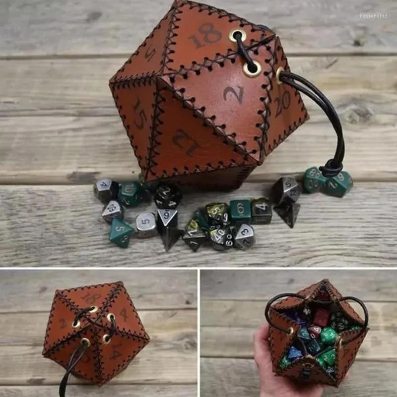 Anti Tarnish Jewelry Bags PU Leather Dice Bag Polygonal Drawstring Pouch  Coin Purse For Role Playing Game Collector Drop From Householdd, $16.19