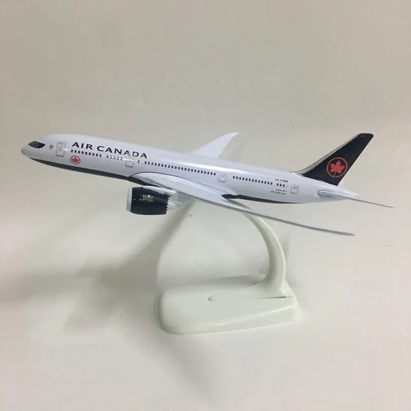 Aircraft Modle 20 cm Metal Airplane Model Black Air Canada Airlines B787 Boeing 777 Airways Symulacja samolot Symulacji Model W Stand Aircraft Prezent 230503