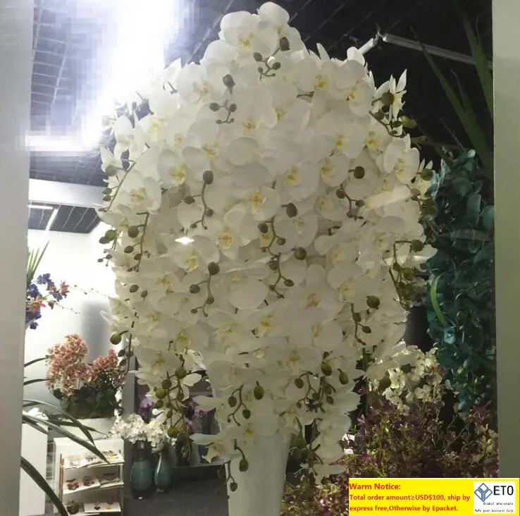 9 testa artificiale farfalla orchidea fiore di seta glicine phalaenopsis 100 cm lungo casa giardino decorazione di nozze fiori cena