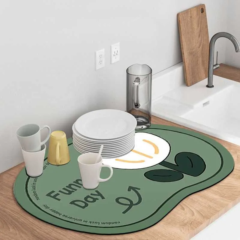 Urinal Mats  Countertop Dish Cup Drying Mat Kitchen Tableware Draining  Pad Absorbent Printed Coffee Machine Drain Mat Table Placemat Decor Z0502  From Make04, $4.06