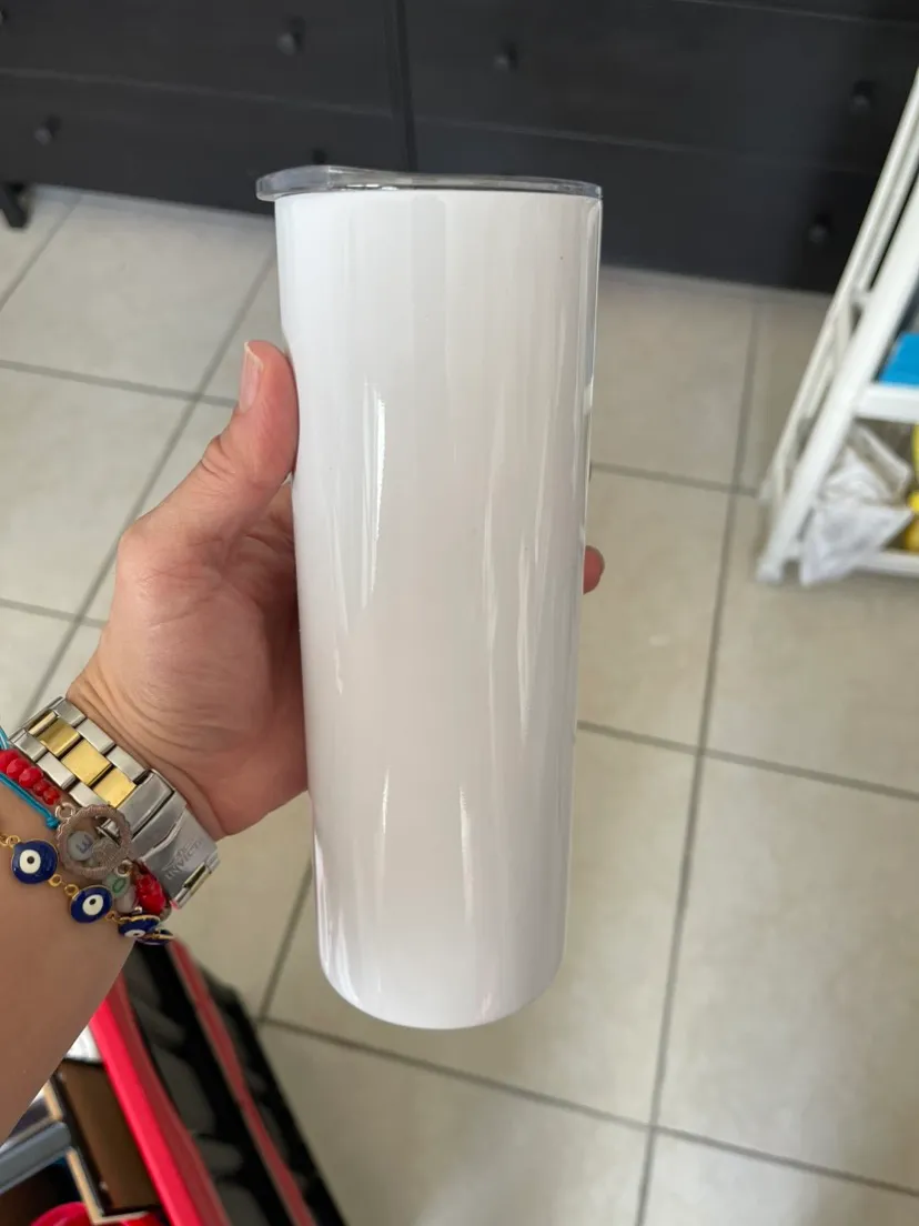 US Warehouse Sublimation Blanks Mugs Stainless Steel Straight Tumblers white Water Cups with Lid and Straw for Heat Transfer DIY Gift Coffee Bottlles /Carton