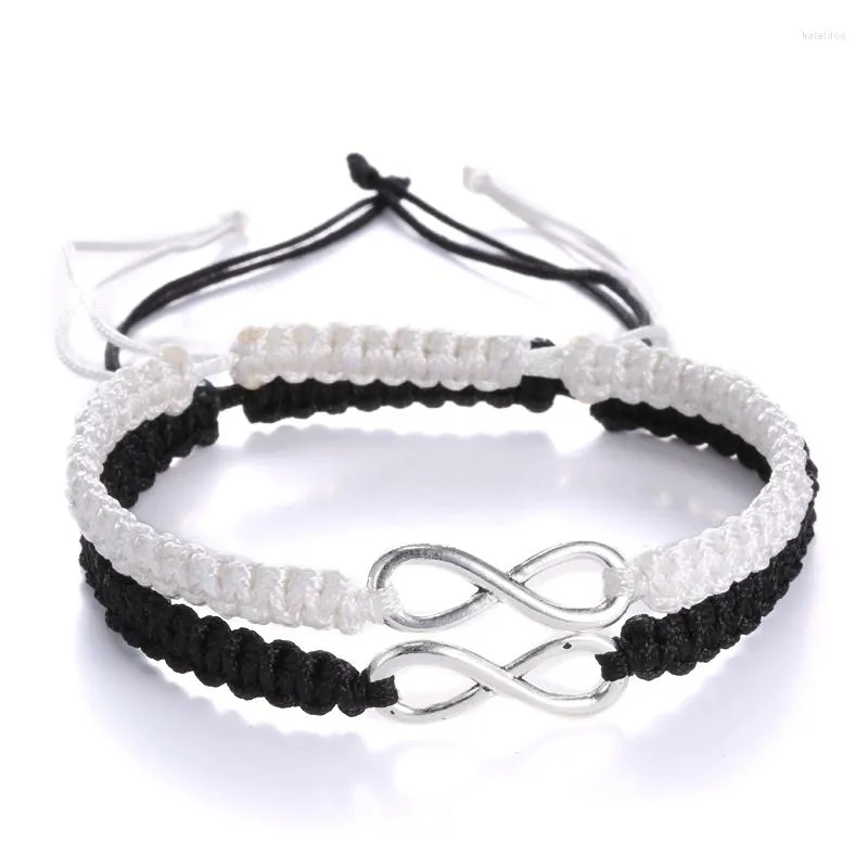 Charm Armband 2 st Retro Infinity Handgjorda armband Set Friendship Love Couples Bangles smycken