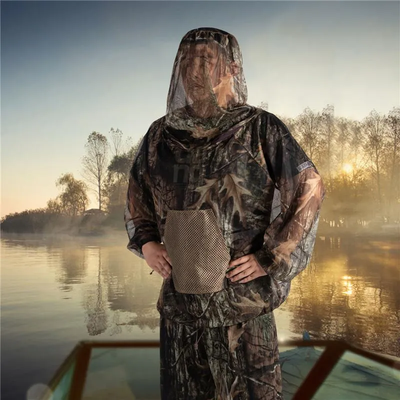 Chaquetas De Caza Ropa De Pesca Desgaste Bienes Equipo Verano Anti Mosquito Ghillie Traje Ropa Camuflaje Malla Para Acampar Chaquetas De Caza Caza De 31 41 DHgate