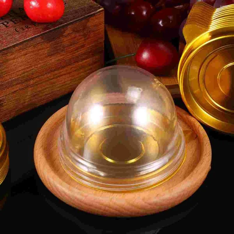 Present Wrap 100 PCS Suitcase Box Cookie Packaging Packing Clear Muffin Round Cake Liten Cupcake Tray