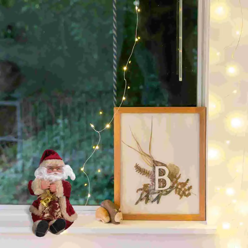 Noel Baba Bebek Hediye Flanel Oyuncaklar Noel Masa Dekoru (Kremalı Beyaz)