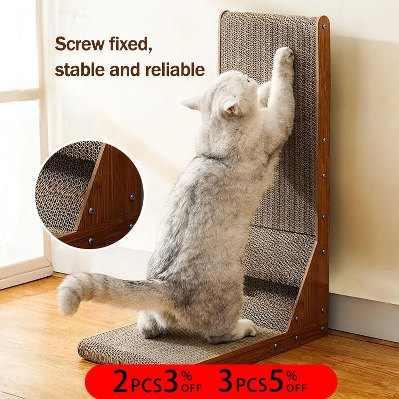 Scratchers lsaped Cat Scratcher Board Detachable Cat Scraper Scratching Post voor katten slijpen klauw klimspeelgoed huisdier meubels benodigdheden