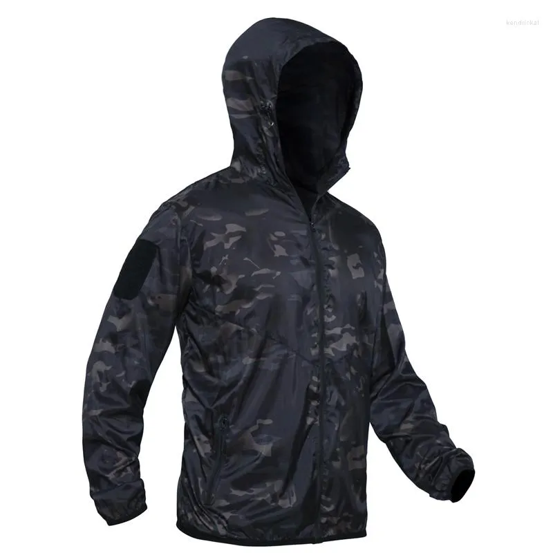 Hommes Trench Coats Été Hommes Tactique Coupe-Vent À Capuche Camouflage Peau Vêtements Printemps Sports de Plein Air Veste Automne Tops