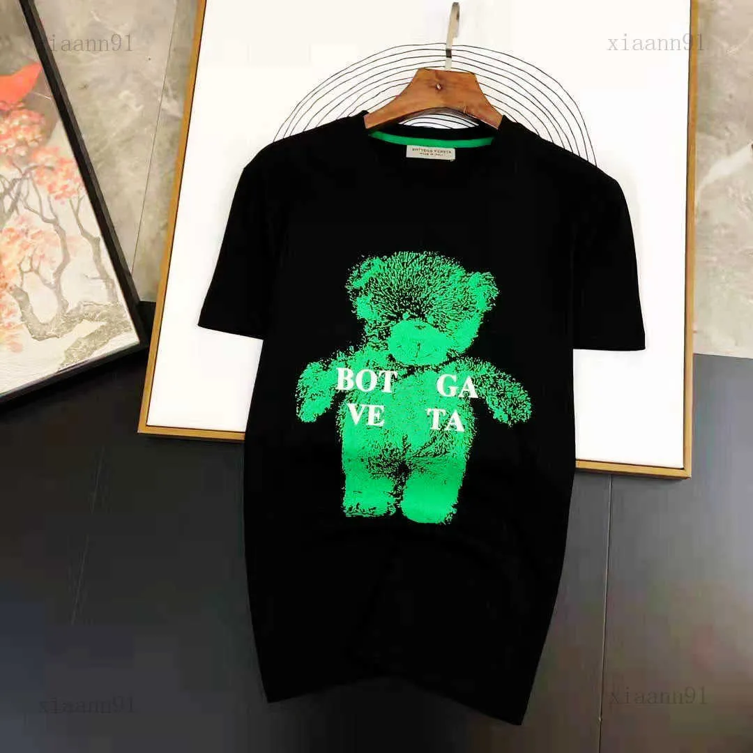 Designer Fashion Bottega Classic T Shirt High Quality New Half Sleeve BV Green Bear Printing Men and Women T shirt Venetta Pure Cotton 2023
