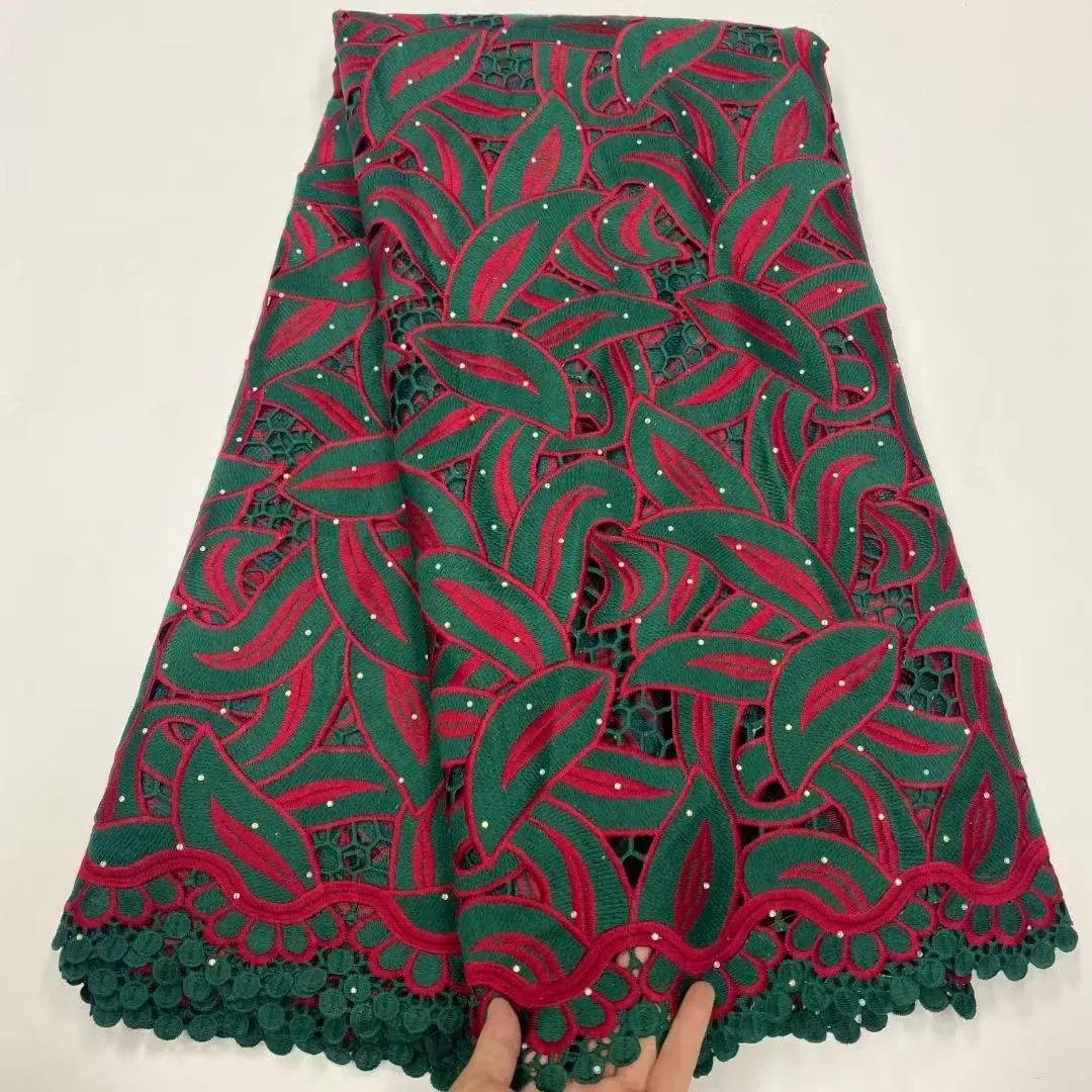 生地2022ハイ高品質アフリカンナイジェリアのチュールレース生地刺繍パーティードレススパンコール縫製のためのフレンチガイピアファブリック5ヤード