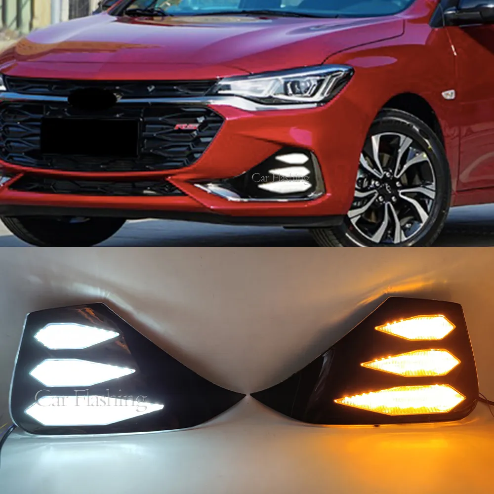 1 Set Drl Voor Chevrolet Monza Rs 2019 2020 2021 2022 Led-dagrijverlichting Mistlamp Geel Richtingaanwijzer lamp