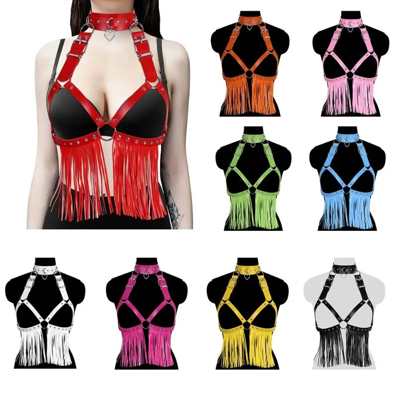 Cinture Cosplay Punk Imbracatura in pelle Reggiseno Cinghie in gabbia Cintura Danza gotica Rave Wear Costumi sessuali Bondage Moda Bretelle stretteCinture