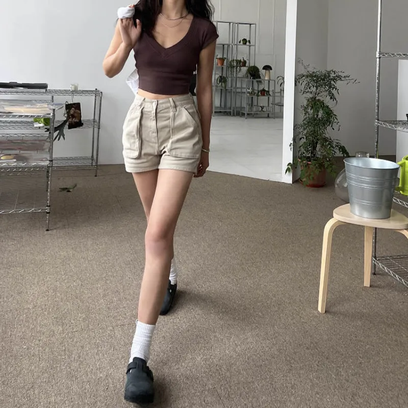 High waisted shorts korean fashion sales