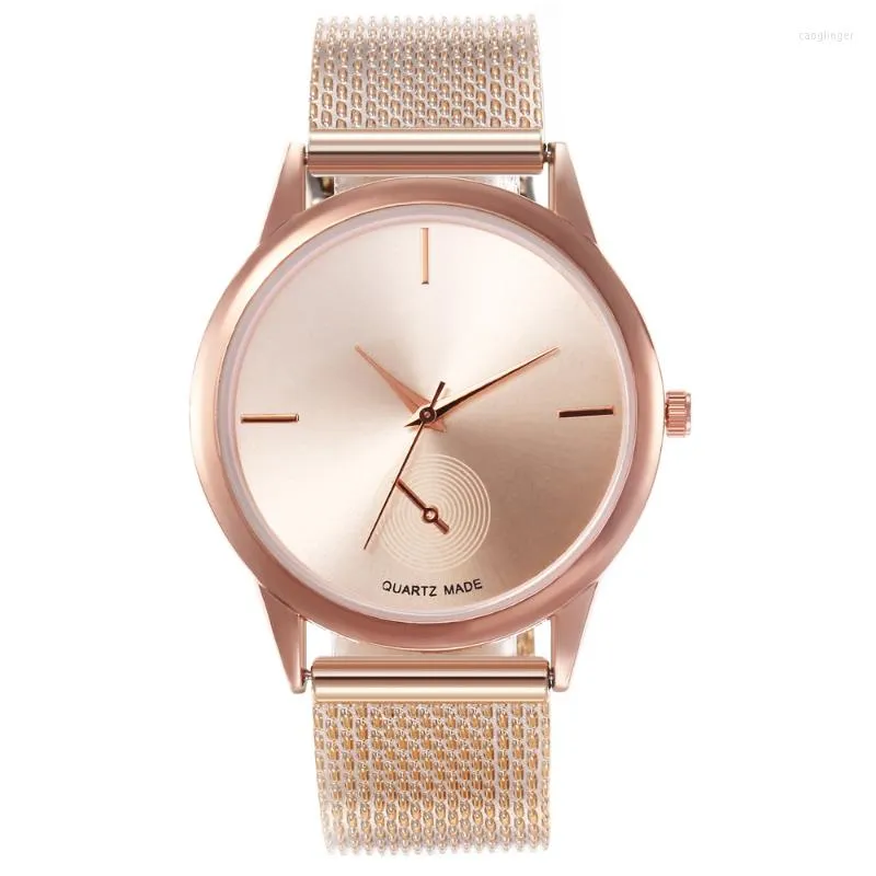 Armbanduhren Damenuhr Korean Style Exquisite Creative Plastic Mesh Strap Quartz Relojes Para Mujer