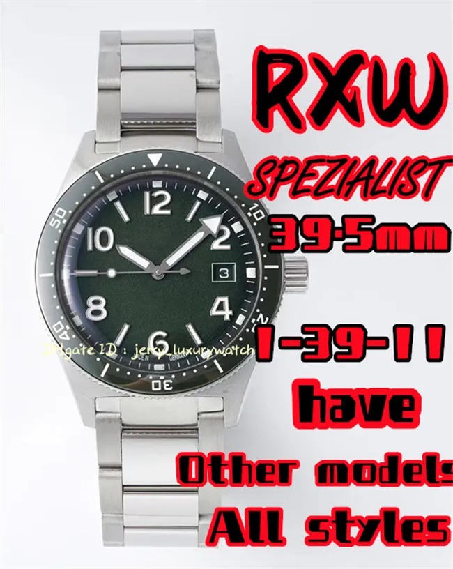 RXW 1-39-11 SPEZIALIST Orologio da uomo di lusso Cal.39-11 Movimento meccanico, 39,50 mm, acciaio pregiato 316L, 40 ore di riserva di carica, verde