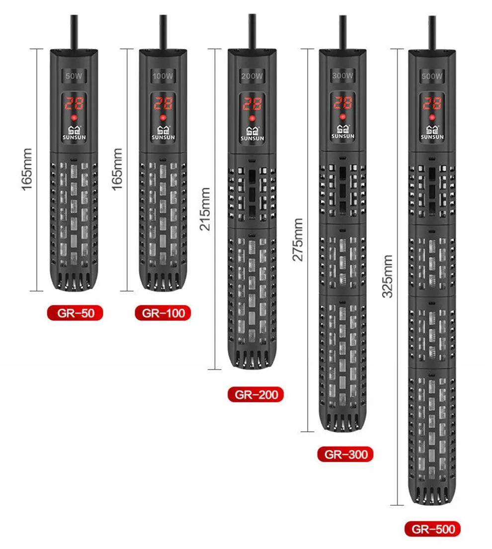 Dostarcza akwarium zanurzalny grzejnik LCD Wyświetlacz cyfrowy regulowany pręt ogrzewania wody stałą temperaturę 500 W