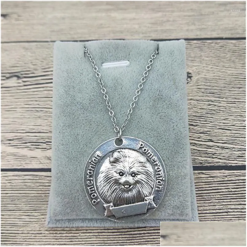 Hangende kettingen Vintage retro Pomeranian ketting Hoge kwaliteit Women Dog sieraden Drop levering Hangers Dhgarden Dhhmi