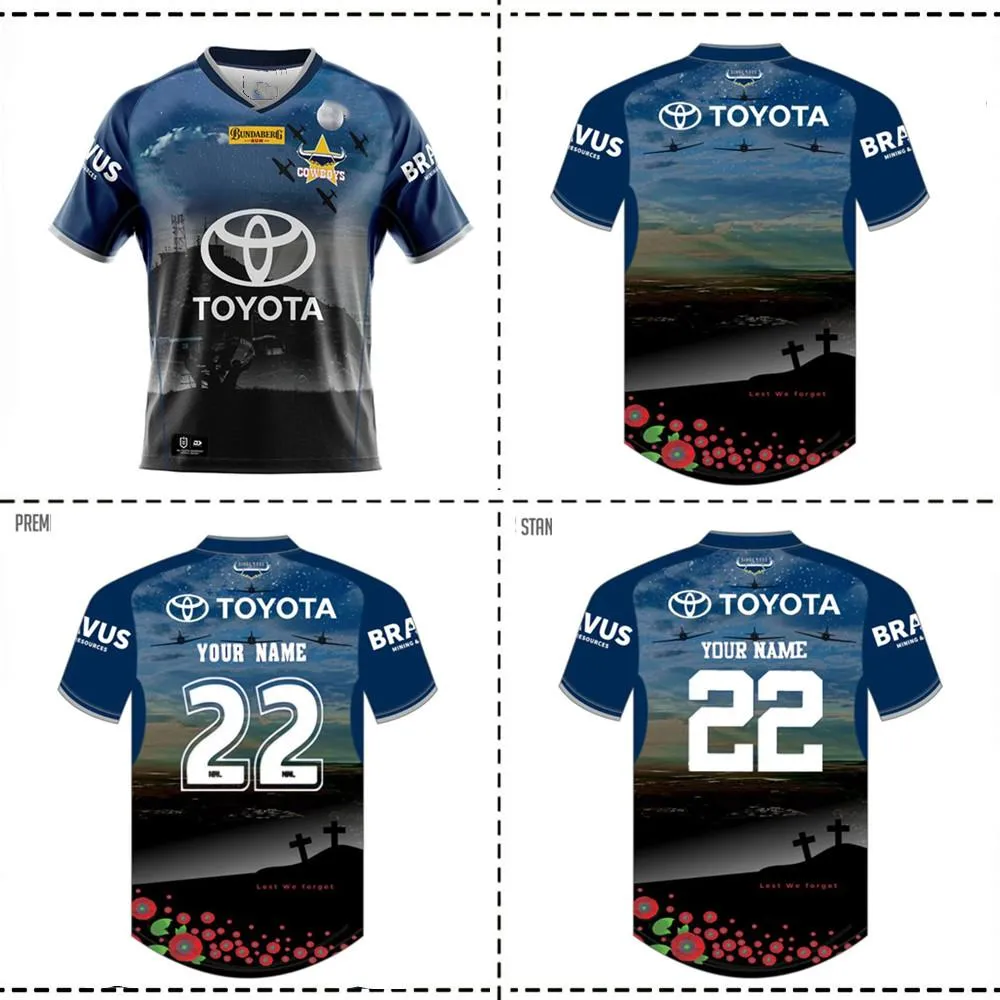 Shorts 2022 North Queensland Cowboys Indigna Jersey 2022/2023 North Queensland Cowboys Anzac Rugby Jersey shorts S5XL