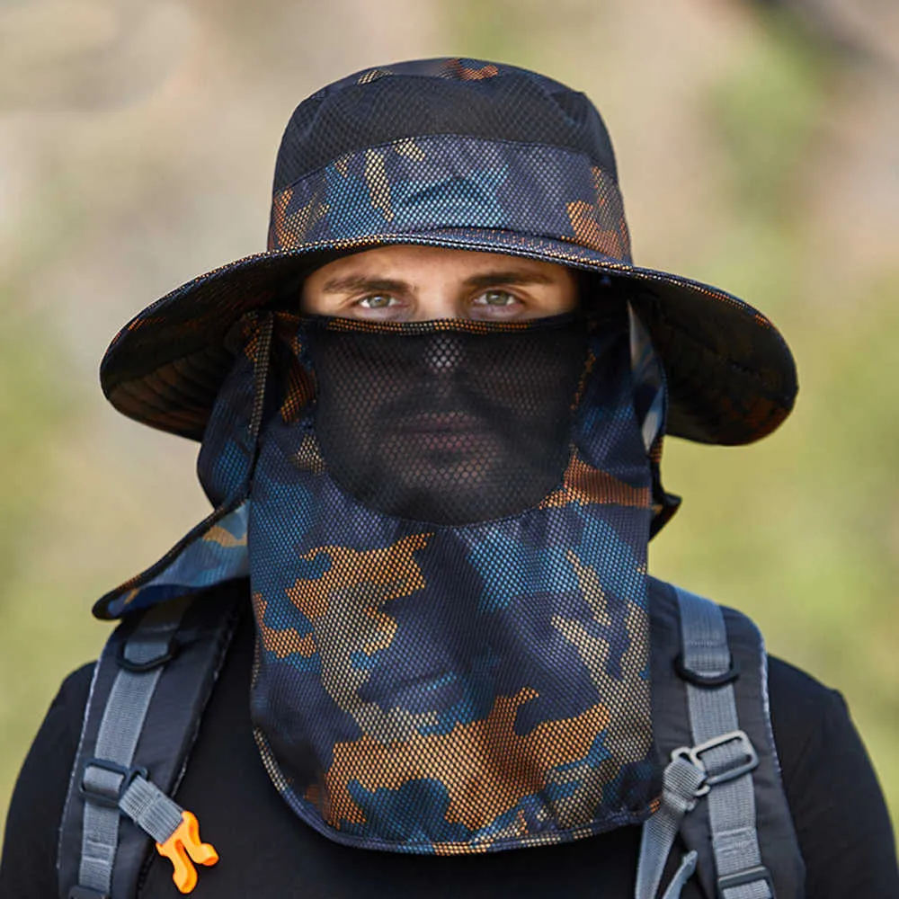 Fishing hats best sale with neck cover