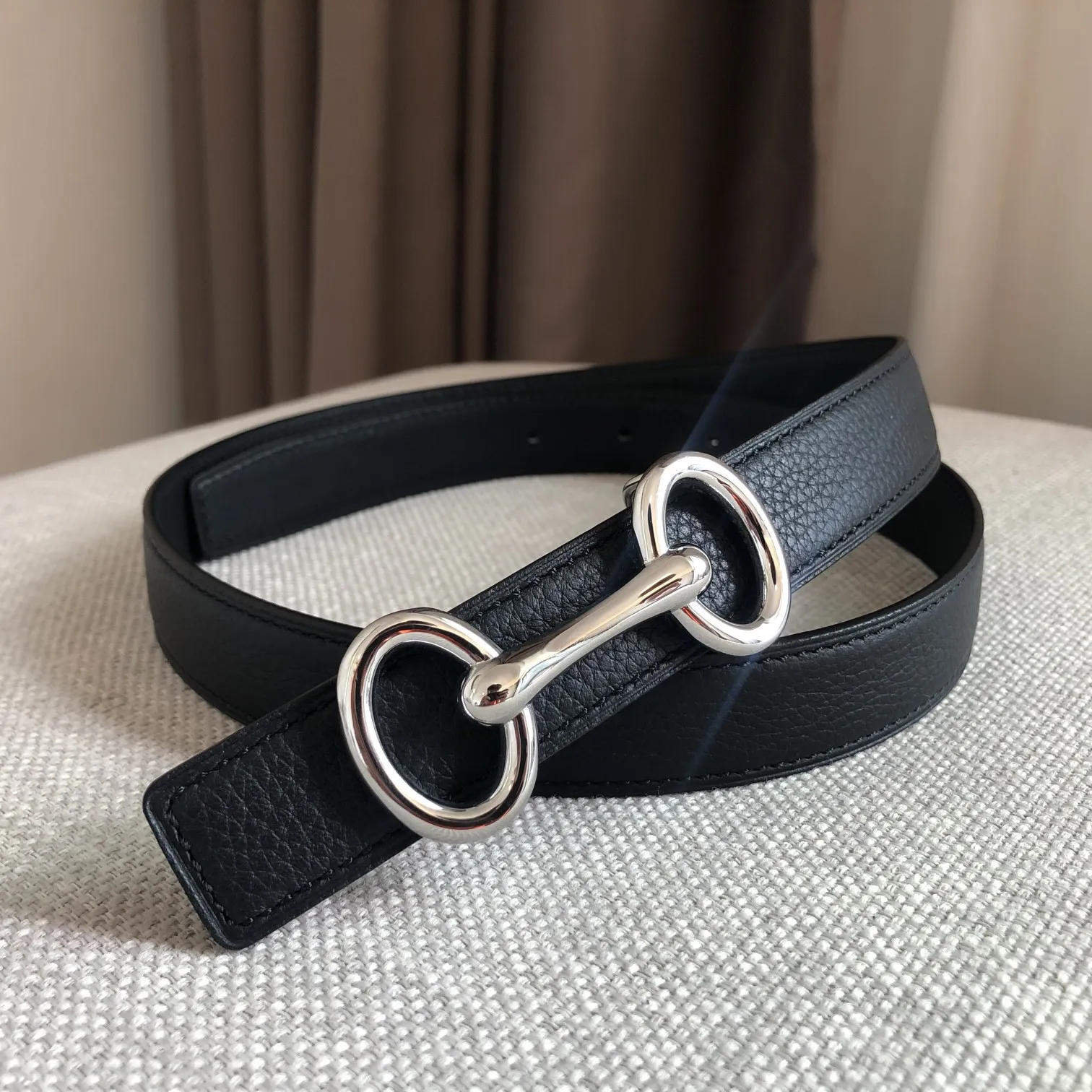 Save Big on Bulk Designer Belts Gold Buckle Black Designer Belts Letter H  Buckle Women's Genuine Leather Belt With Gold/Silver Geometric Buckle, 