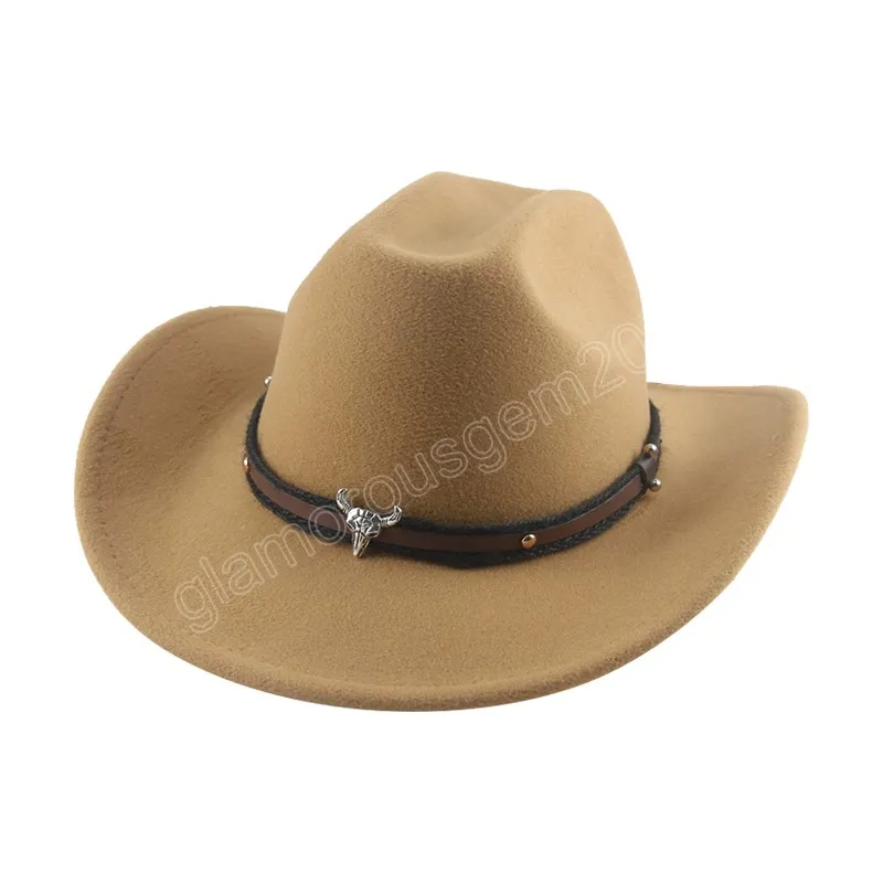 Nuovo Cappello Da Cowboy Occidentale Vintage Per Uomo Gentleman Lady Jazz Cowgirl Con Tesa Larga In Pelle Cloche Church Sombrero Hombre Caps - Foto 5