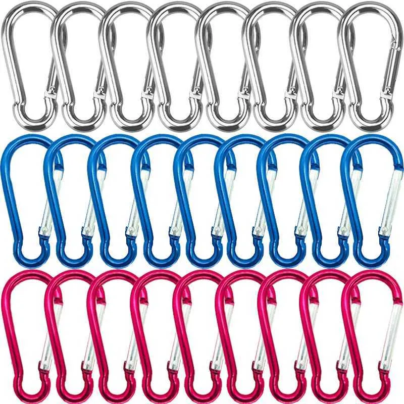 5 PCSCarabiners 20pcs Mini Carabiner Keychain Alluminum Alloy D-ring Buckle Spring Carabiner Snap Hook Clip Keychains Outdoor Camping Multi Tool P230420