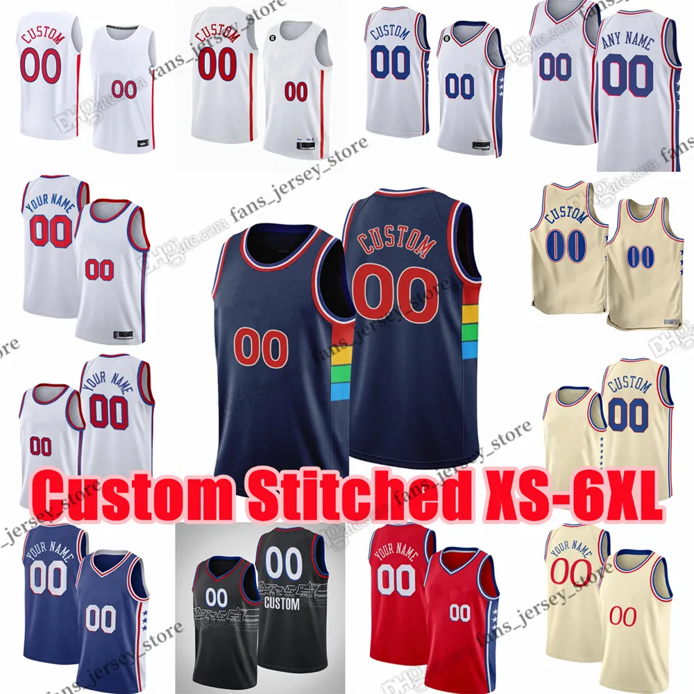 Op maat gestikt XS-6XL basketbalshirt James 1Harden Tobias Harris Shake Milton Paul Reed Jalen McDaniels Montrezl Harrell Mac McClung House Jr. Louis King Dedmon