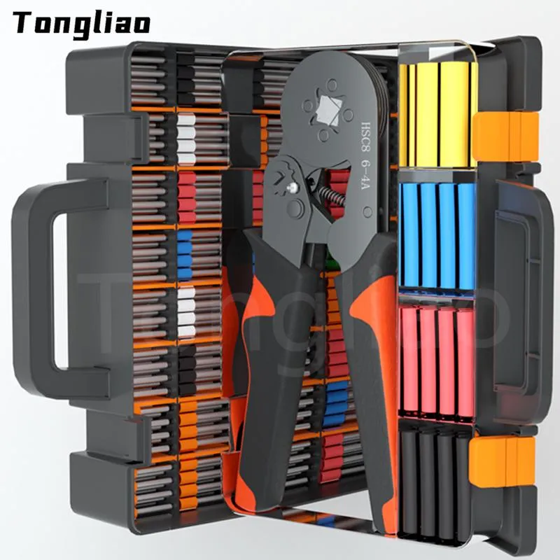 Ferramentas de crimpagem de terminais tubulares Tang Mini alicates elétricos HSC8 64A 0,2510mm² 237AWG 66A 0,256,0mm² Conjuntos de braçadeiras de alta precisão