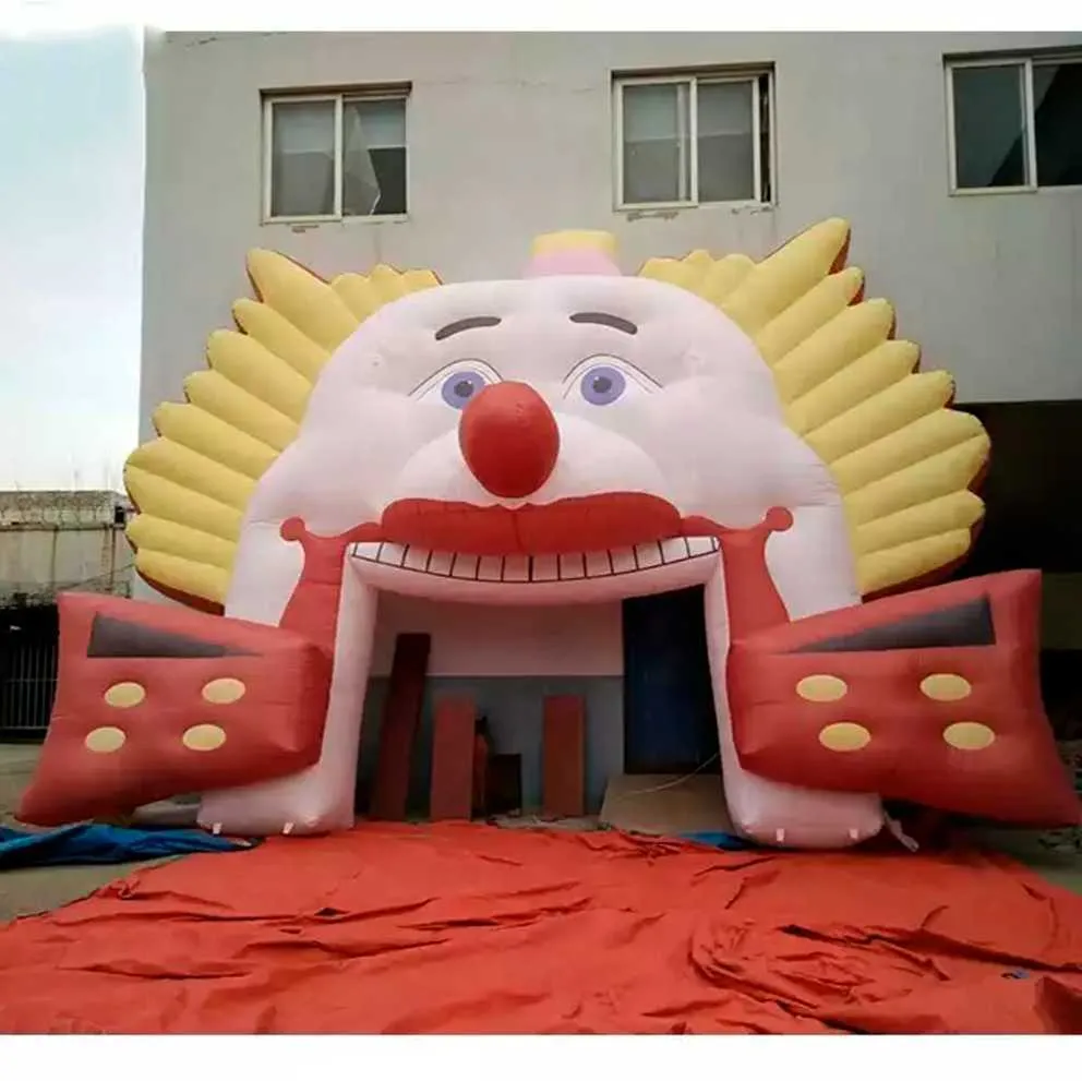 5m Halloween Decoration Giant Inflatable Clown Tunnel Circus Clown Arch Entrance Gantry Celebration Carnival Party Event Ideas