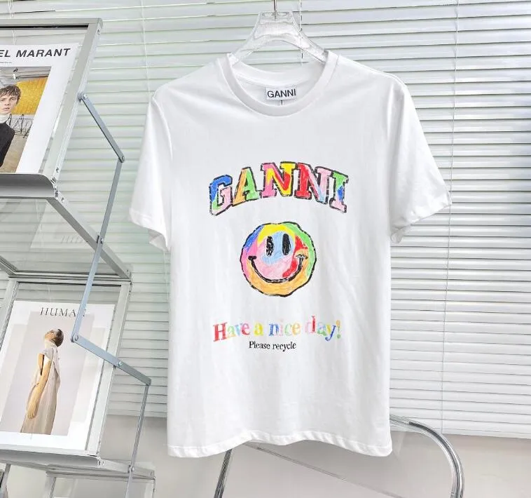 흰색 클래식 디자이너 티셔츠 여름 짧은 슬리브 가니스 여자 tshirt tee